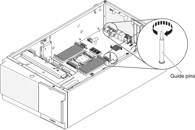 Install two guide pins