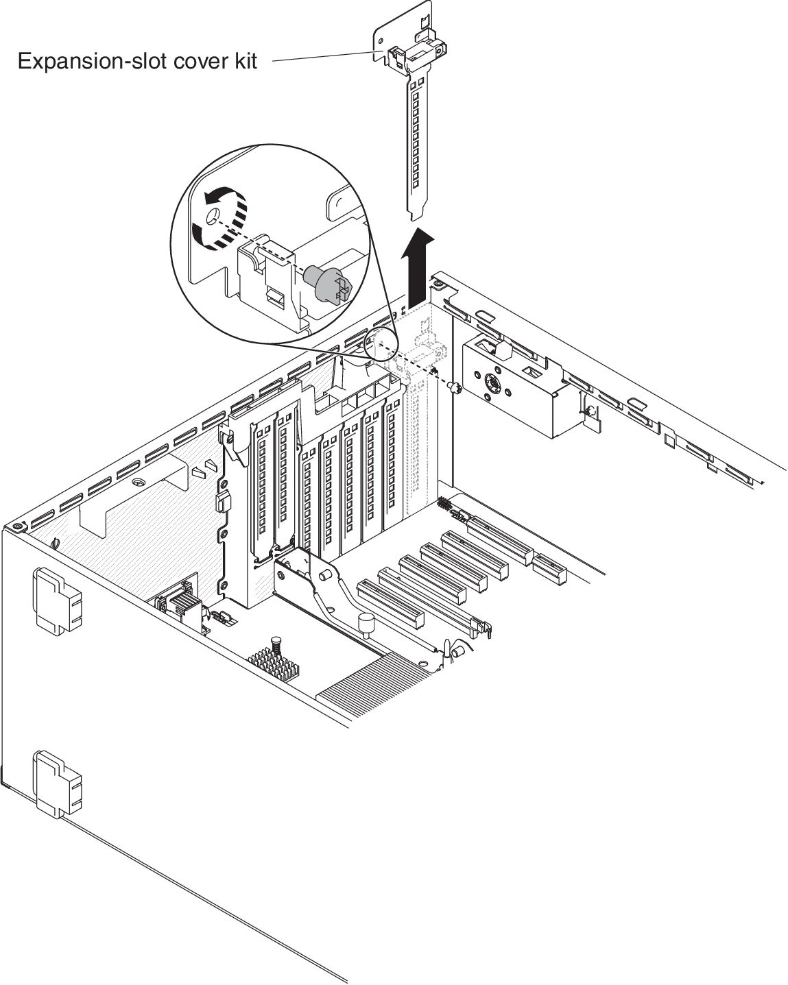 Remove screw that secures the expansion-slot cover