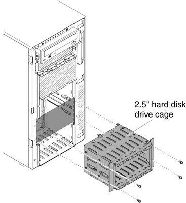 Align the 2.5-inch HD cage with chassis