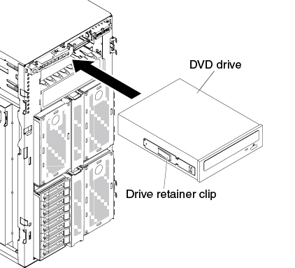 Slide the DVD drive into the drive bay