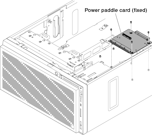 Loosen screw to release the fixed power paddle card.
