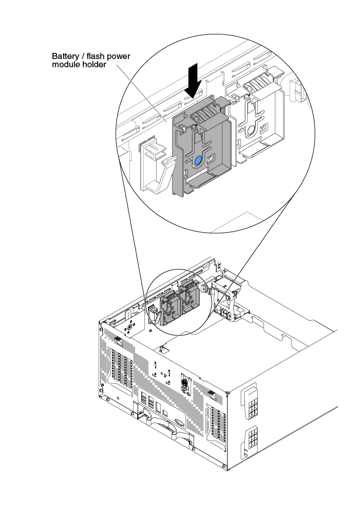 Battery or flash power module holder installation