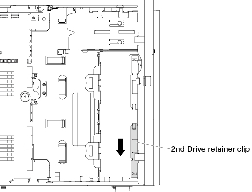 Slide out the 2nd drive retainer clip