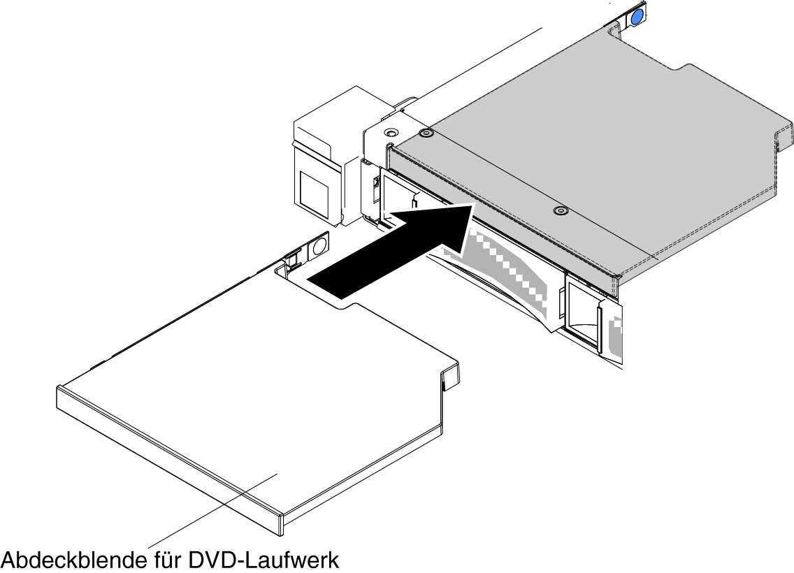 Abdeckblende für DVD-Laufwerk für Servermodelle mit 3,5-Zoll-Festplattenlaufwerken installieren