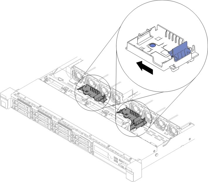 RAID 어댑터 배터리 또는 플래시 전원 모듈 홀더 설치