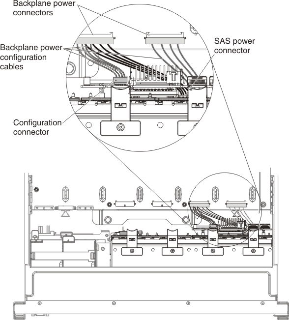 connect pin power connectors to backplane power connectors